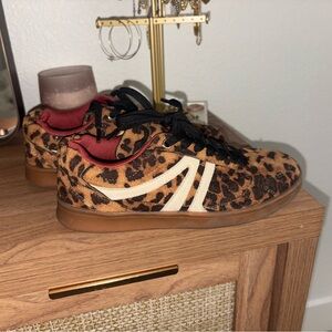 Leopard Print Sneakers with Stripes